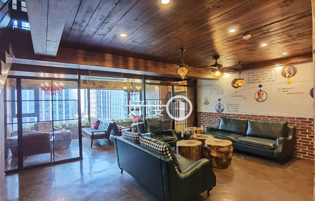 汽博中心融创金贸时代跃层带家具 实木家具艺术风格 写字楼|办公室出租|租赁/租金/图片