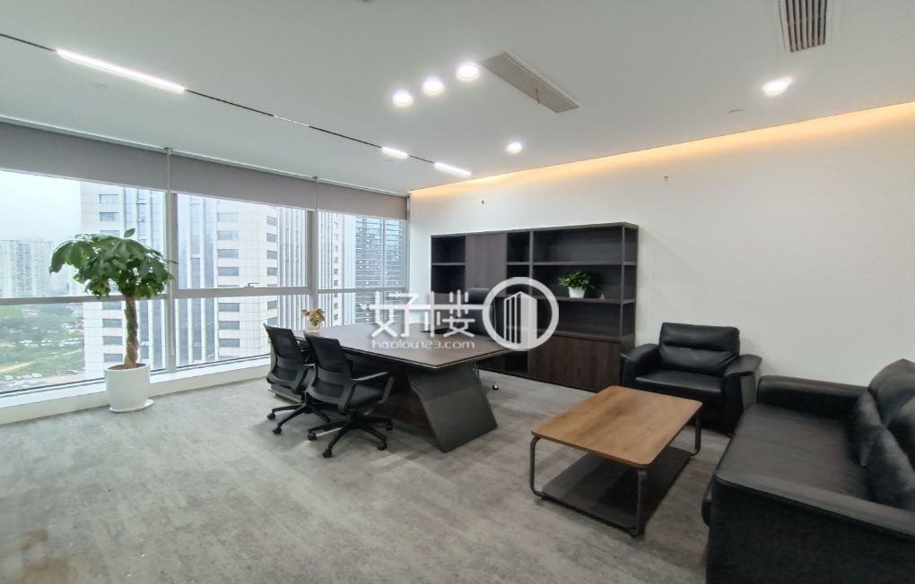 双开玻璃门 价格低 直接拎包办公 高区视野户型方正m²写字楼|办公室出租|租赁/租金/图片