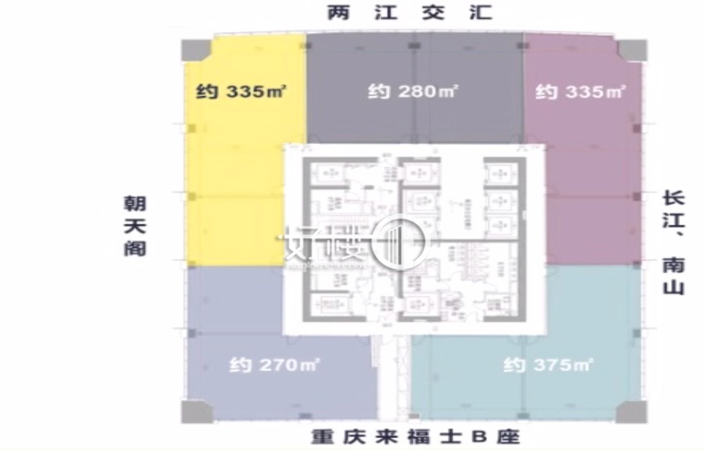 重庆来福士办公楼A座写字楼|办公室出租|租赁/租金/图片