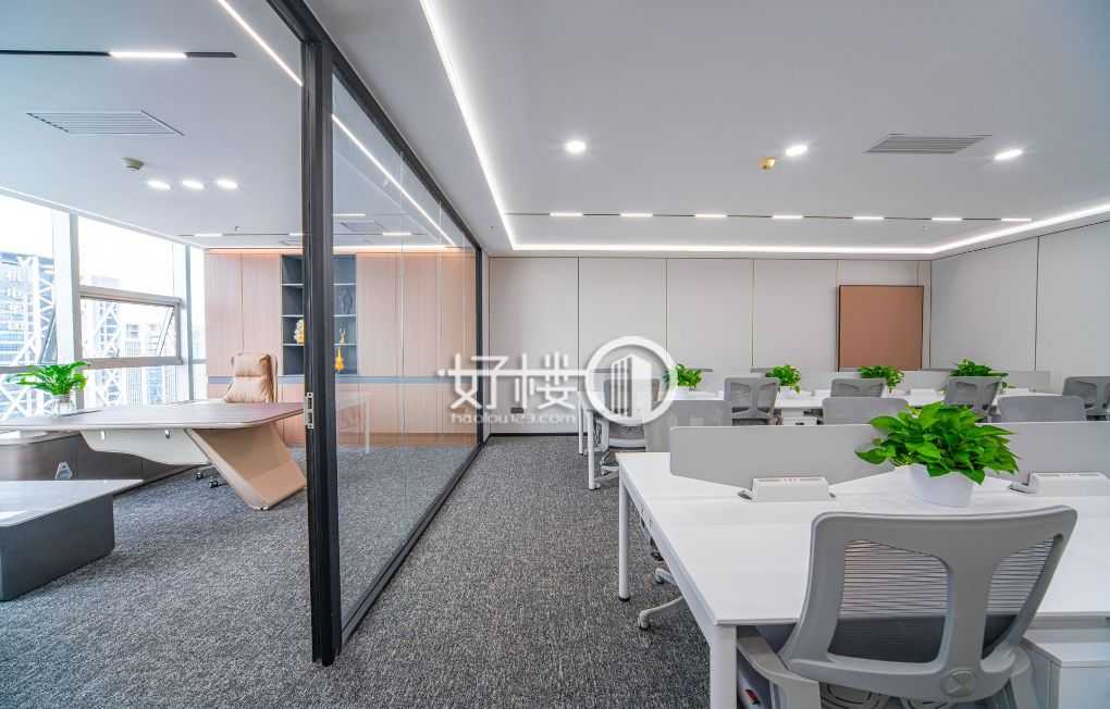 两江新区双子座：轻轨口精装全配写字楼，优质办公室出租